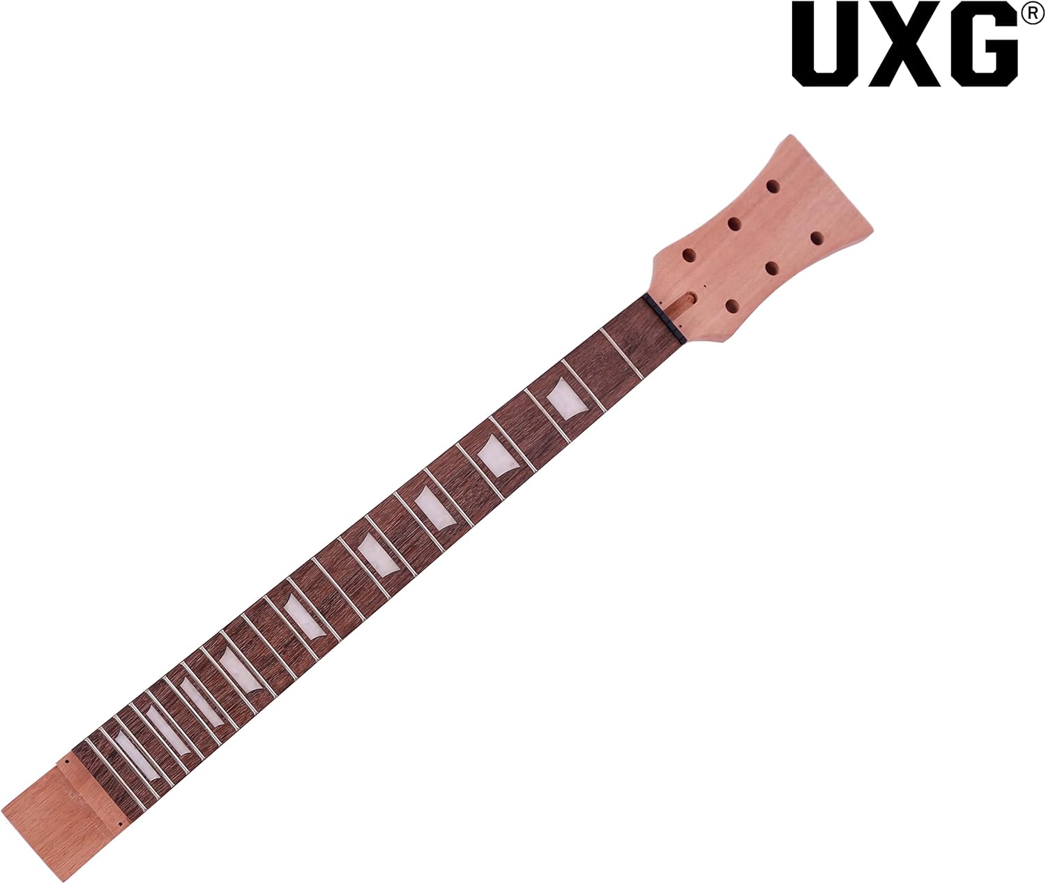 SG Style DIY Electric Guitar Kits,Mahogany Body, Mahogany Neck and Rosewood Fingerboard, H-H Pickup Configuration，Natural