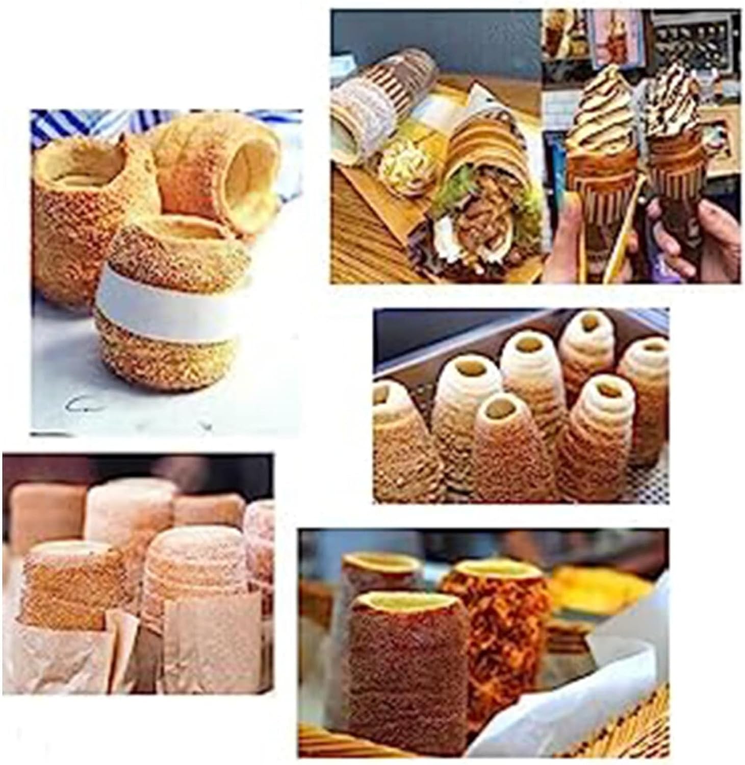 Electric Ice Cream Cone Machine, 1500WCommercial Chimney Cake Machine, Chimney Bread Roll Grill Maker for Restaurant Home Kitchen Snack Bar,220V