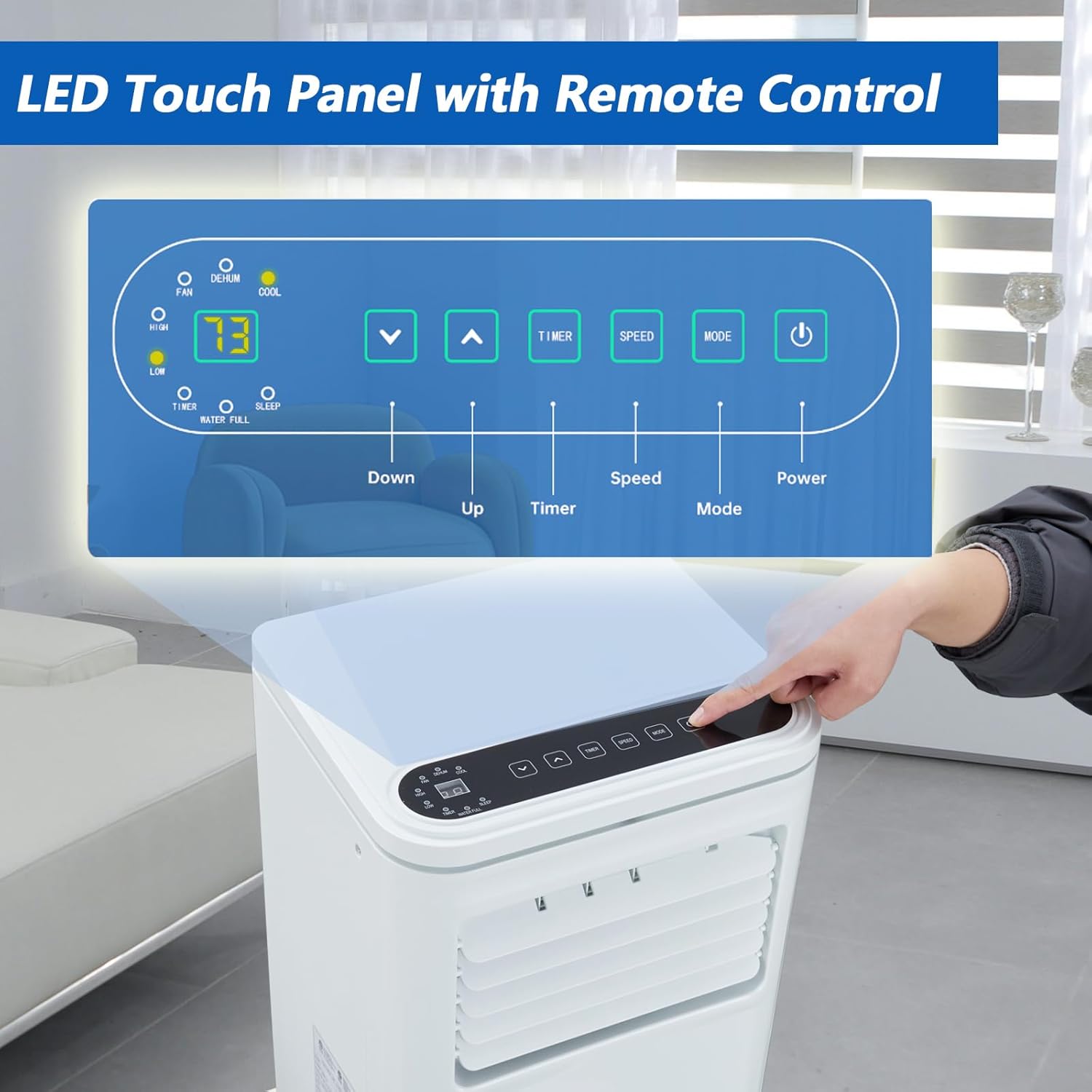 Portable Air Conditioner | 10000 Btu for Large Rooms Up to 450 Sq. Ft. | 3 Modes, Remote Control, and Installation Kit Included | Ideal for Home Cooling