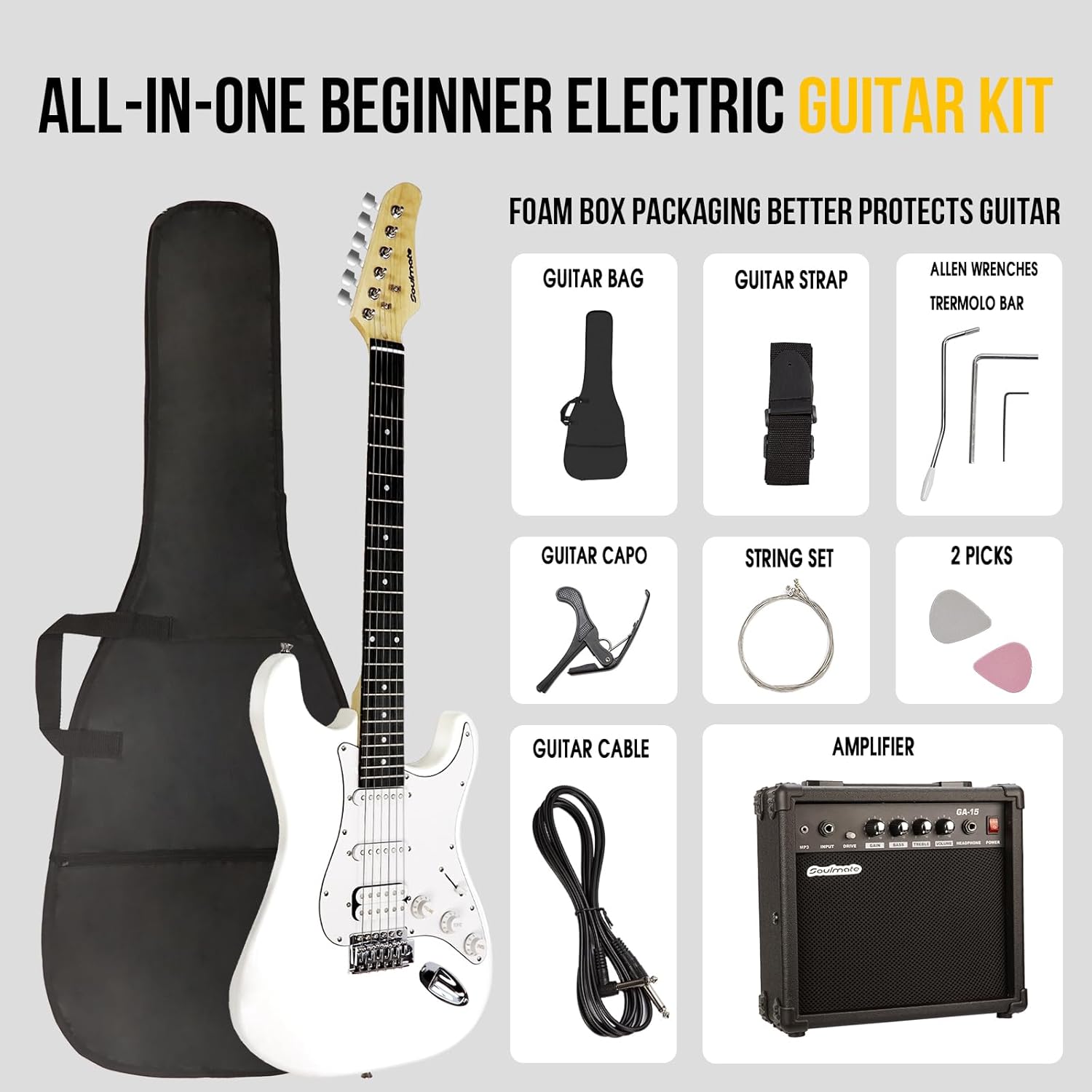 Soulmate Electric Guitar Kit for Beginners, 39