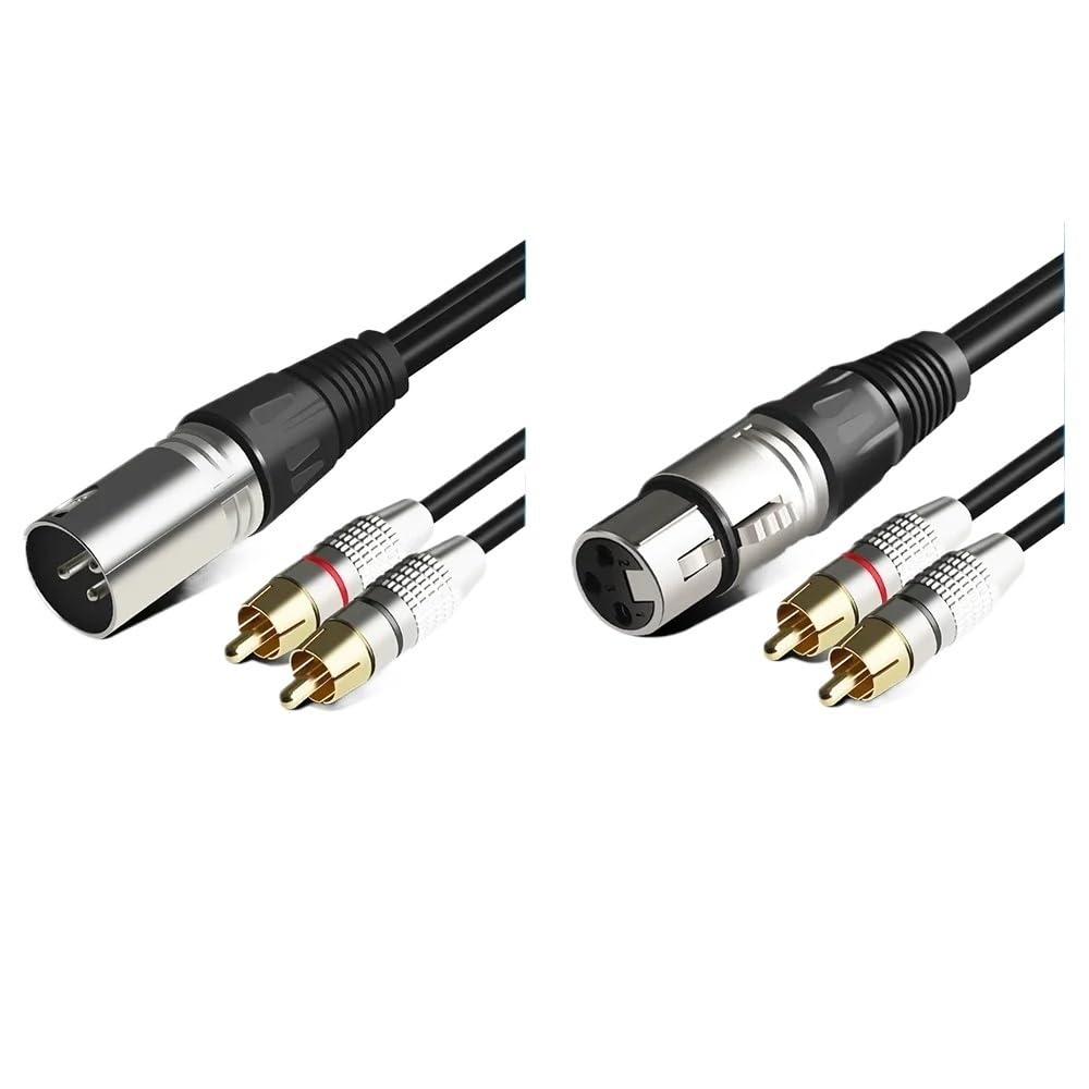 2R/*CA Cable Male to XLR 3 Pin Male Female Can/*Non Amplifier Mixing Plug AV Cable XLR to R/CA Cable 1.5M/3M/5M(Cannon Male to RCA,8m)