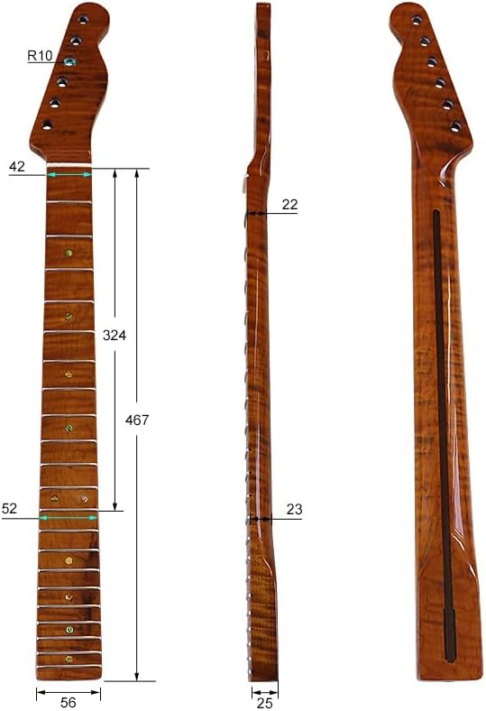 Maple Electric Guitar Neck 1 Piece 21 Frets for TL Guitar Neck with Middle Line Tele Neck Guitar ​Neck Replacement