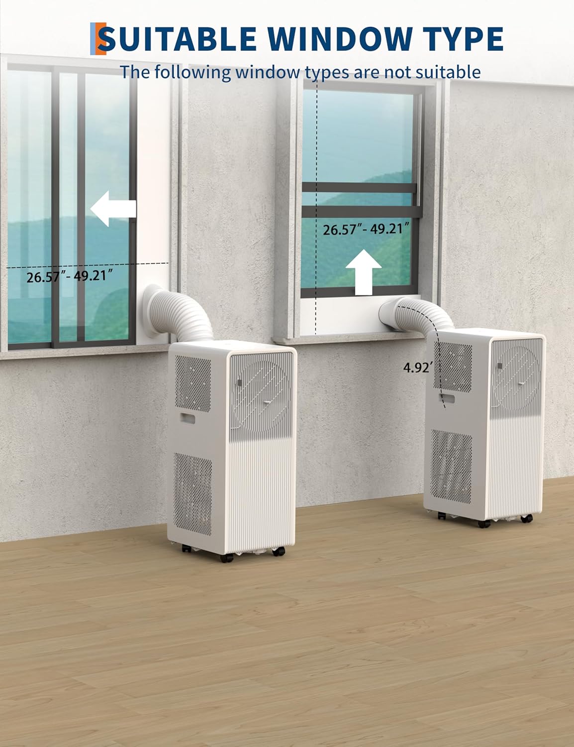 8,000 BTU Portable Air Conditioner, Gray