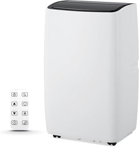 ​Portable Air Conditioners, 12000 BTU Powerful AC Unit Cools 550 Sq.Ft Spaces, 4-in-1 Air Conditioner Dehumidifier/Fan/Sleep Mode, Remote Control, 24H Time, Window Kit for Rooms/Officess