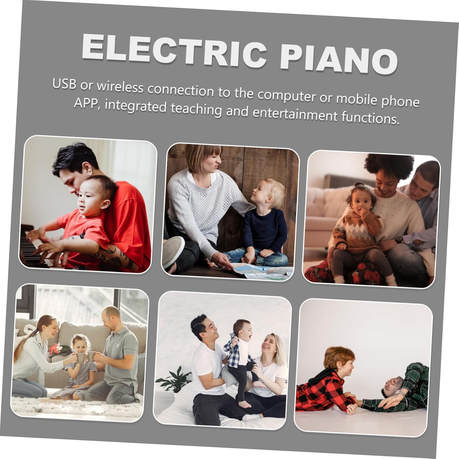 Generic Key Portable Electronic Up Piano Foldable Keyboard with Recording Multi Finger Chord Accompaniment USB Connection for Music Learning and Entertainment