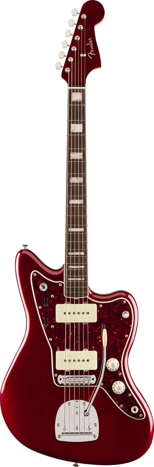 Fender Troy Van Leeuwen Jazzmaster- Oxblood Bundle with Tweed Case, Strap, Cable, and Guitar Cleaning Kit