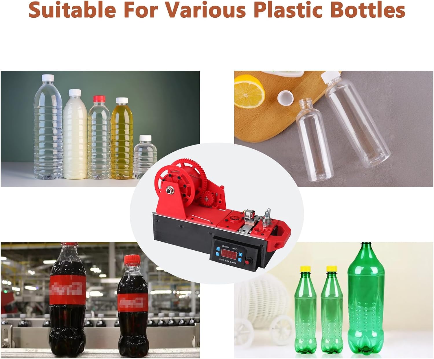 3D Printing Filament Making Machine, Desktop 3D Printer Extruder Filament Maker with Digital Display, Temperature/Speed Adjustable, Recycling PET Plastic Bottle into 3D Printing Filament (Red)