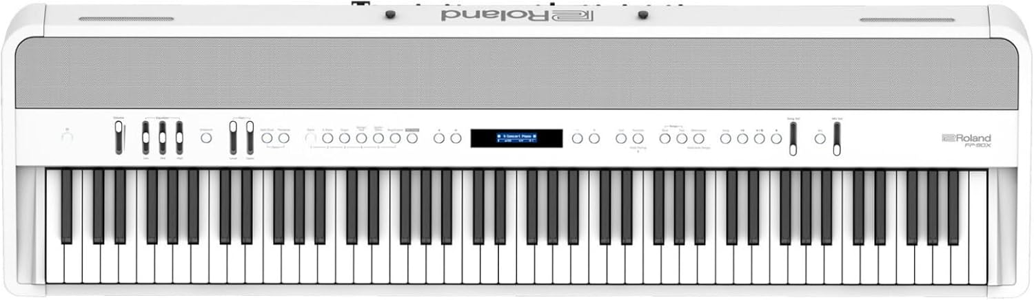 Roland FP-90X | Flagship Portable 88-Note Digital Piano | Immersive & Powerful 4 Speaker System | Distinctive Acoustic Tones & Deep Sound Shaping | Bluetooth & MIDI Connectivity | White