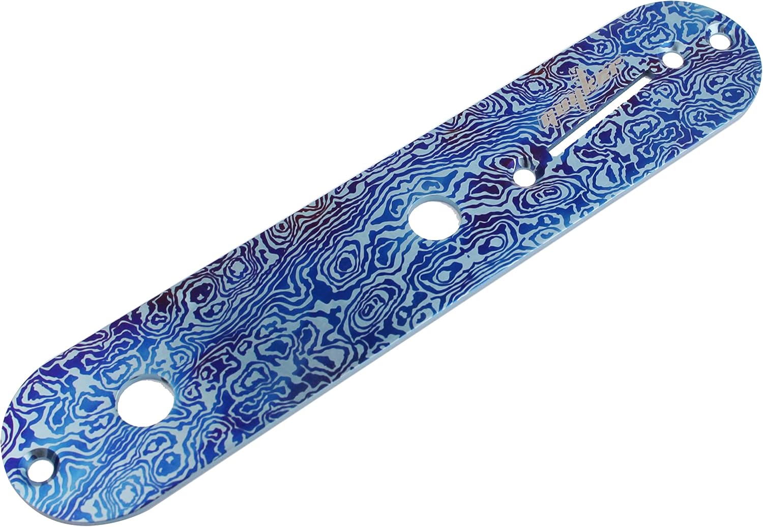 Guyker Titanium Alloy Guitar Control Plate and 2 Piece Potentiometer Knobs Damascus Pattern Compatible with Fend TL Electric Guitar