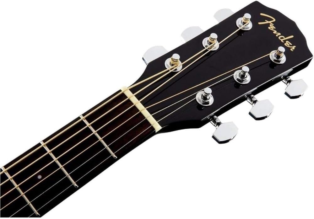 Fender CD-60SCE Dreadnought Cutaway Acoustic Electric Guitar Bundle with Fender Guitar Stand, Height-Adjustable with Sturdy Metal