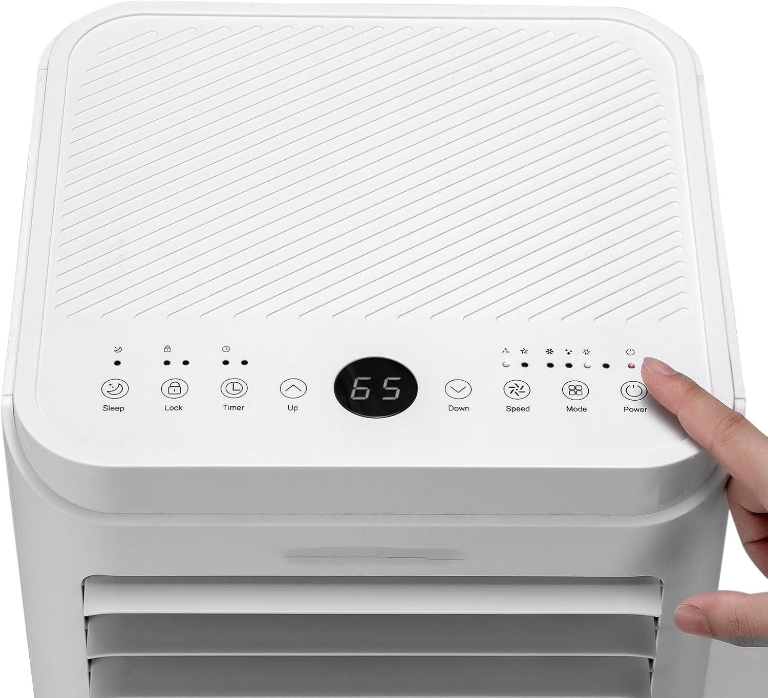 LDAILY Portable Air Conditioner, 3-in-1 Multifunctional Cooling Unit w/Dehumidifier & Fan Mode, Compact Design with Wheels, Child Lock & Timer for Bedroom Office Kitchen, White (8000 BTU)