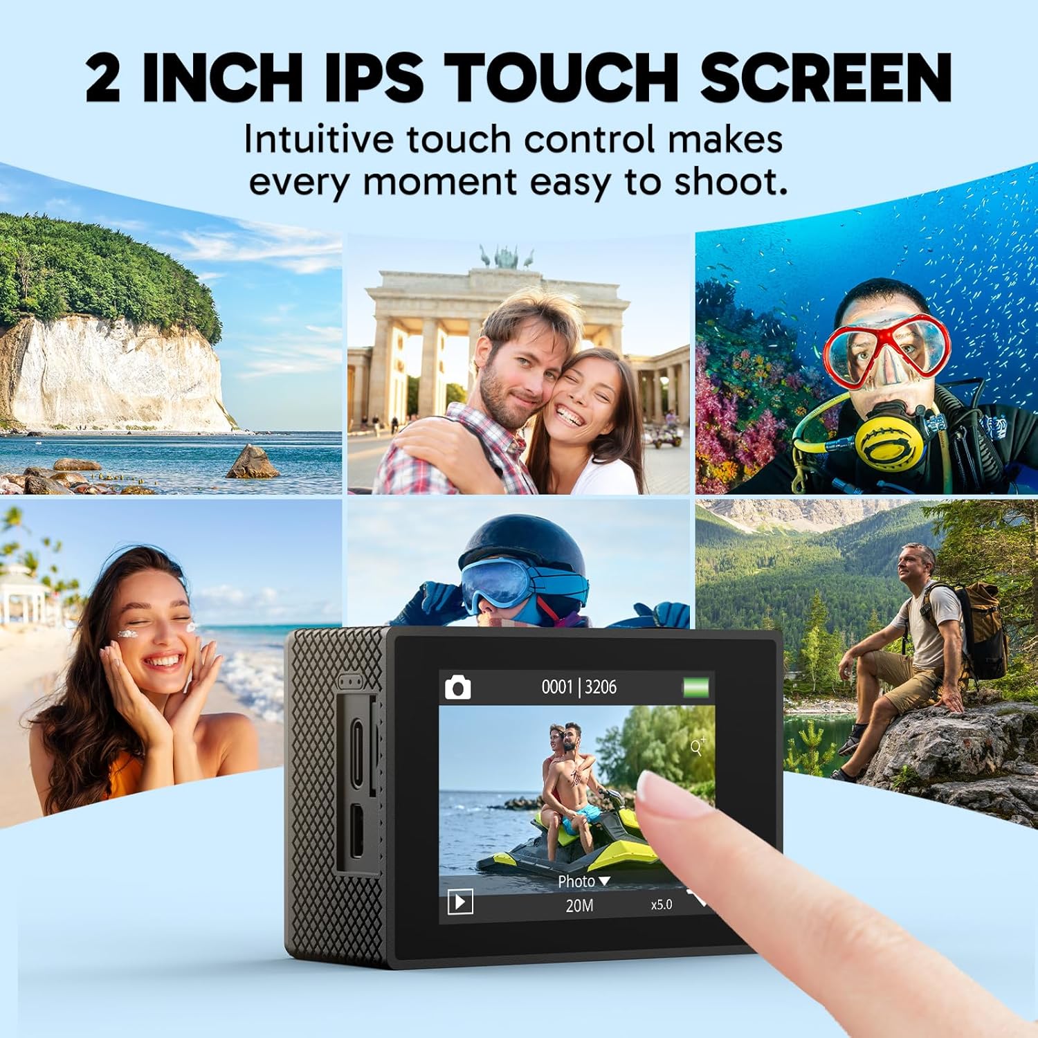 AKASO EK7000 Pro 4K30 Action Camera with Touch Screen EIS 131FT Waterproof Underwater Camera 5X Zoom Remote Control with Waterproof Floating Hand Grip Bundle and Carrying Case Accessories Kit Bundle