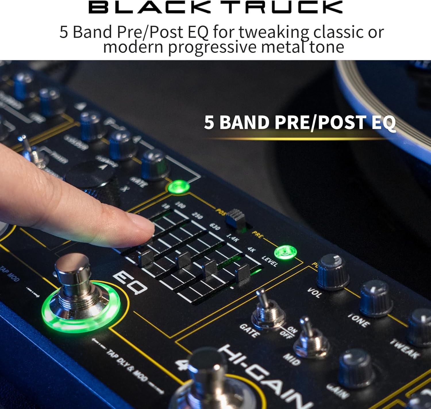 MOOER Black Truck Guitar Combined Effects Pedal for Metal with Compressor, Overdrive, Distortion, EQ, modulation, Delay, Reverb
