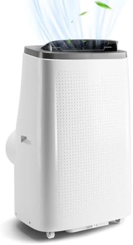 14000Btu Portable Air Conditioner with Remote Control,Quiet AC Unit with Cool, Dehumidifier & Fan Mode Room Cooling Up to 700 sq ft,24 Hour Timer, Window Installation Kit for Home, White