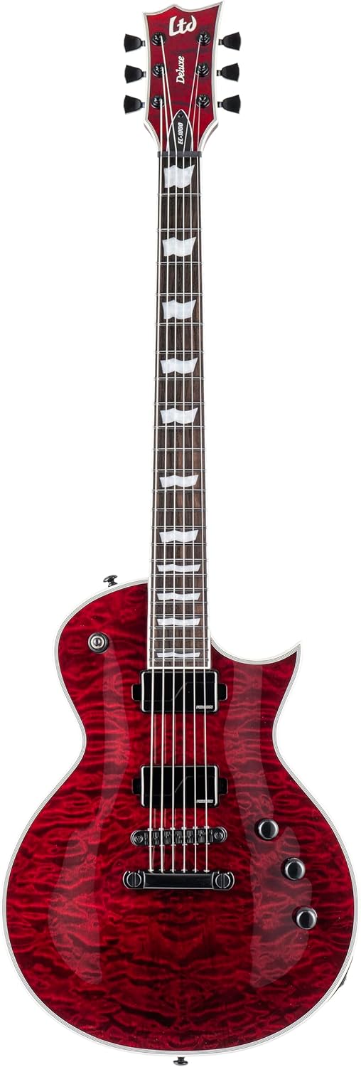 ESP LTD Deluxe EC-1000QM Electric Guitar, See-Thru Black Cherry