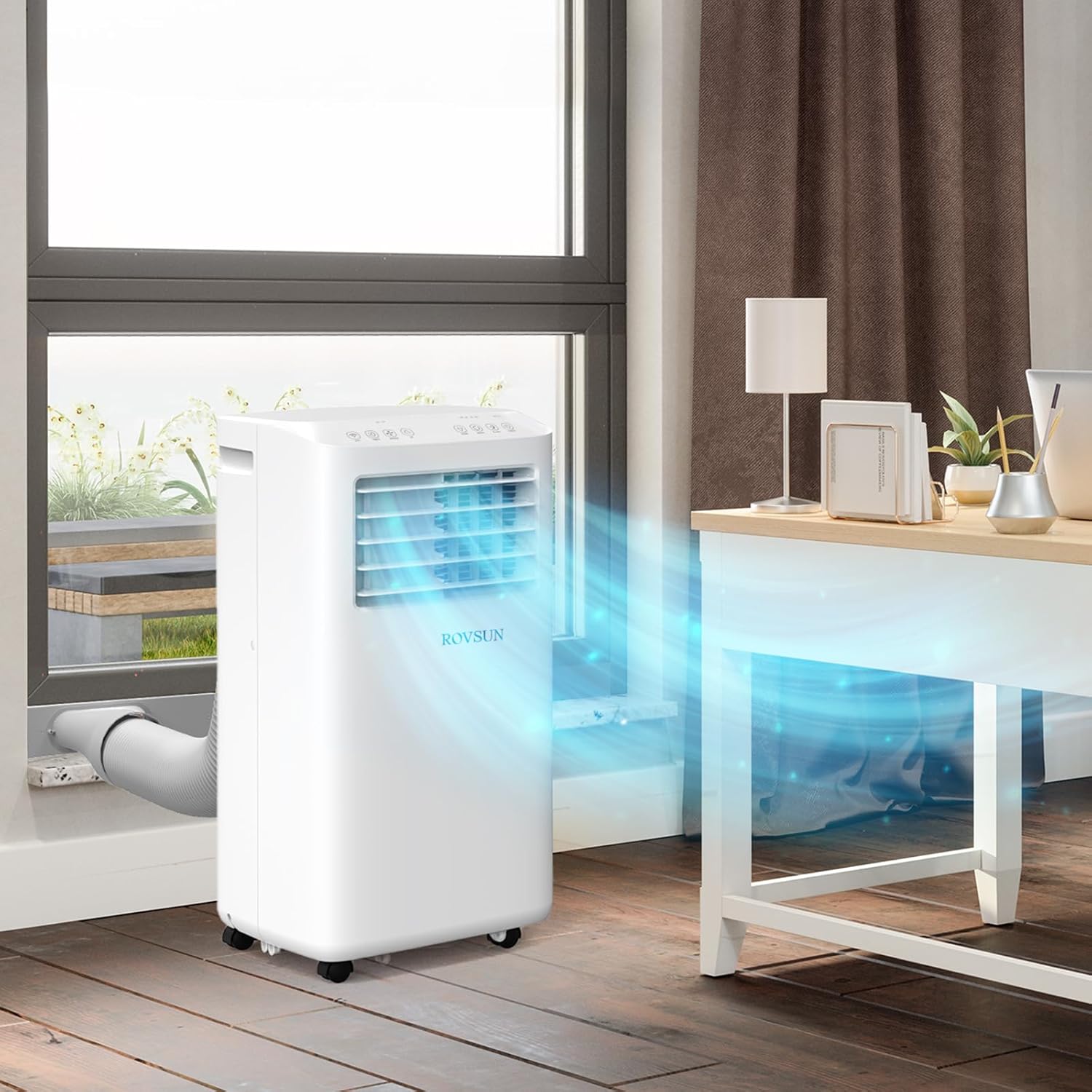 Bonnlo Smart 10,000 BTU Portable Air Conditioner with Remote & APP Function, 3-in-1 Coolor, Dehumidifier, Fan for Rooms up to 400 Sq.Ft., Floor AC Unit with Timer, Rolling Wheels & Installation Kit