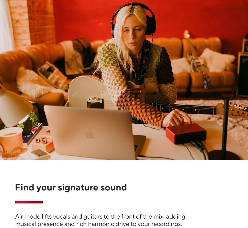 Focusrite Scarlett Solo 4th Gen USB Audio Interface, for the Guitarist, Vocalist, or Producer — High-Fidelity, Studio Quality Recording, and All the Software You Need to Record