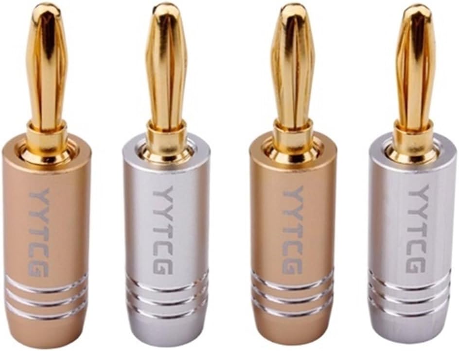 4Pcs/lot Banana Plugs Jack 24K Gold-Plated Connectors Amplifier