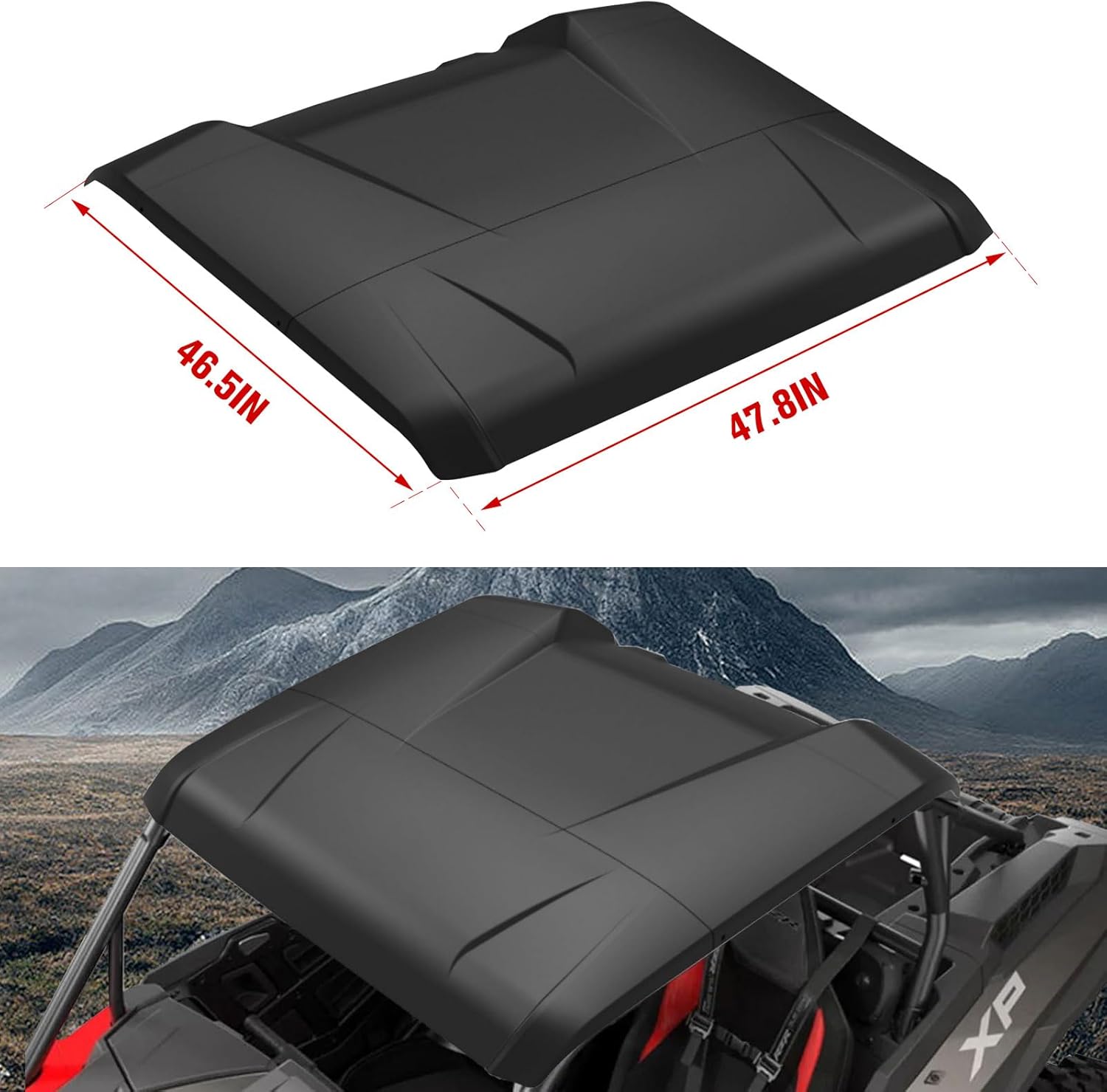 Roof for Polaris RZR XP 1000 2025, Dustproof Resistant Hard Coat Poly Roof 3-Pieces Combination Roof Sun Visor for Polaris RZR XP 1000 2024 2025 Accessories(Replace #2884553)