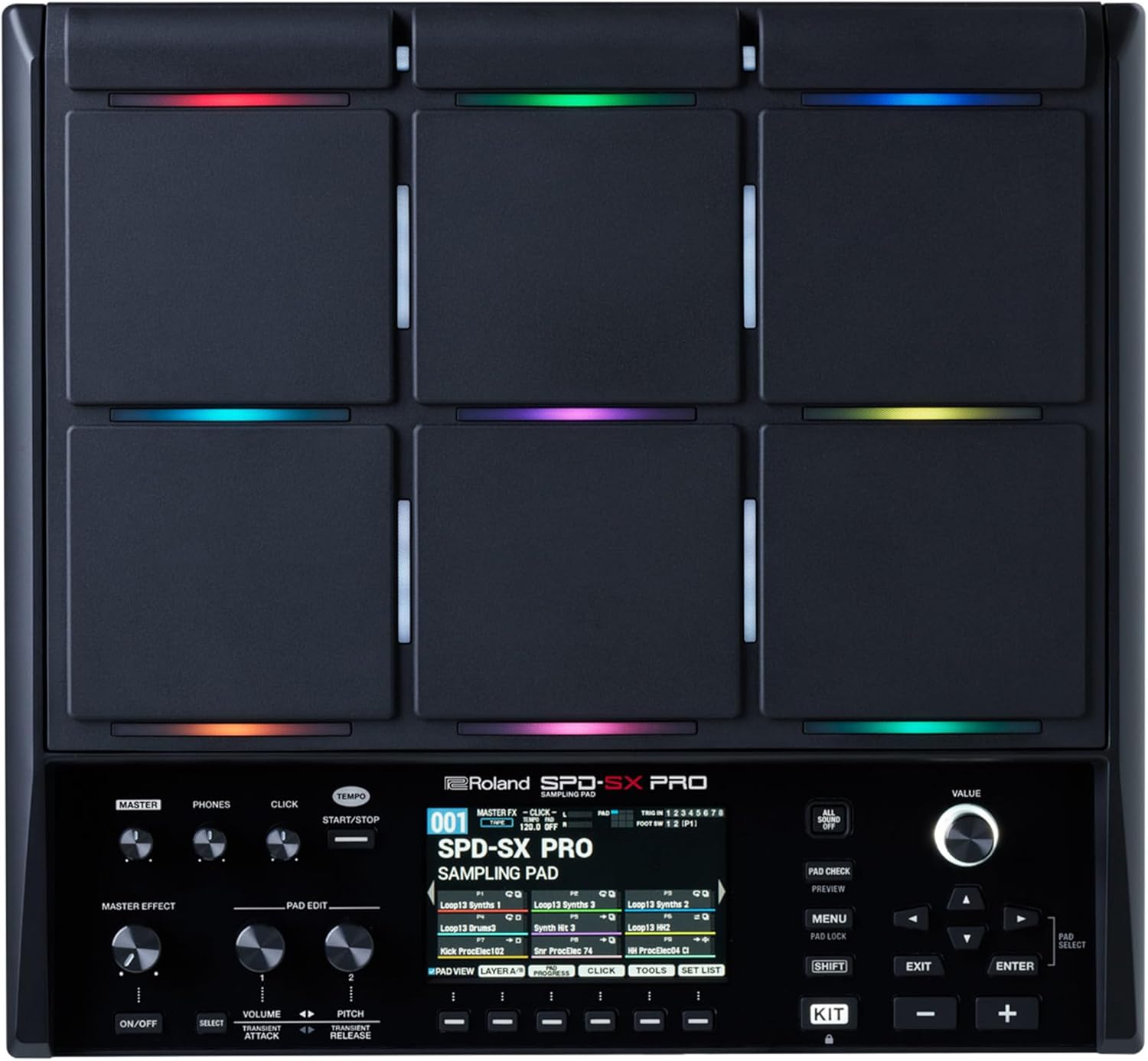 Roland SPD-SX PRO Sampling Pad Bundle With Drumsticks, MIDI Cable, Instrument Cable, and Austin Bazaar Polishing Cloth