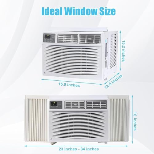 12000 BTU Window Air Conditioner, Cools up to 550 Sq Ft, 3-in-1 Cooling, Dehumidifier & Fan, Quiet Operation, Sleep Mode, Energy-Efficient R-32, Remote & App Control for Bedroom & Office
