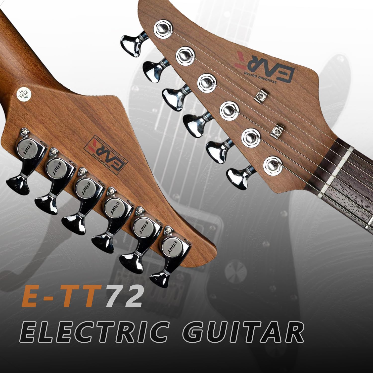 EART E-TT72 6 String Semi-Hollow-Body Electric Guitar Versatile Playability, Powerful Humbucker Pickups Fixed Bridge Guitars