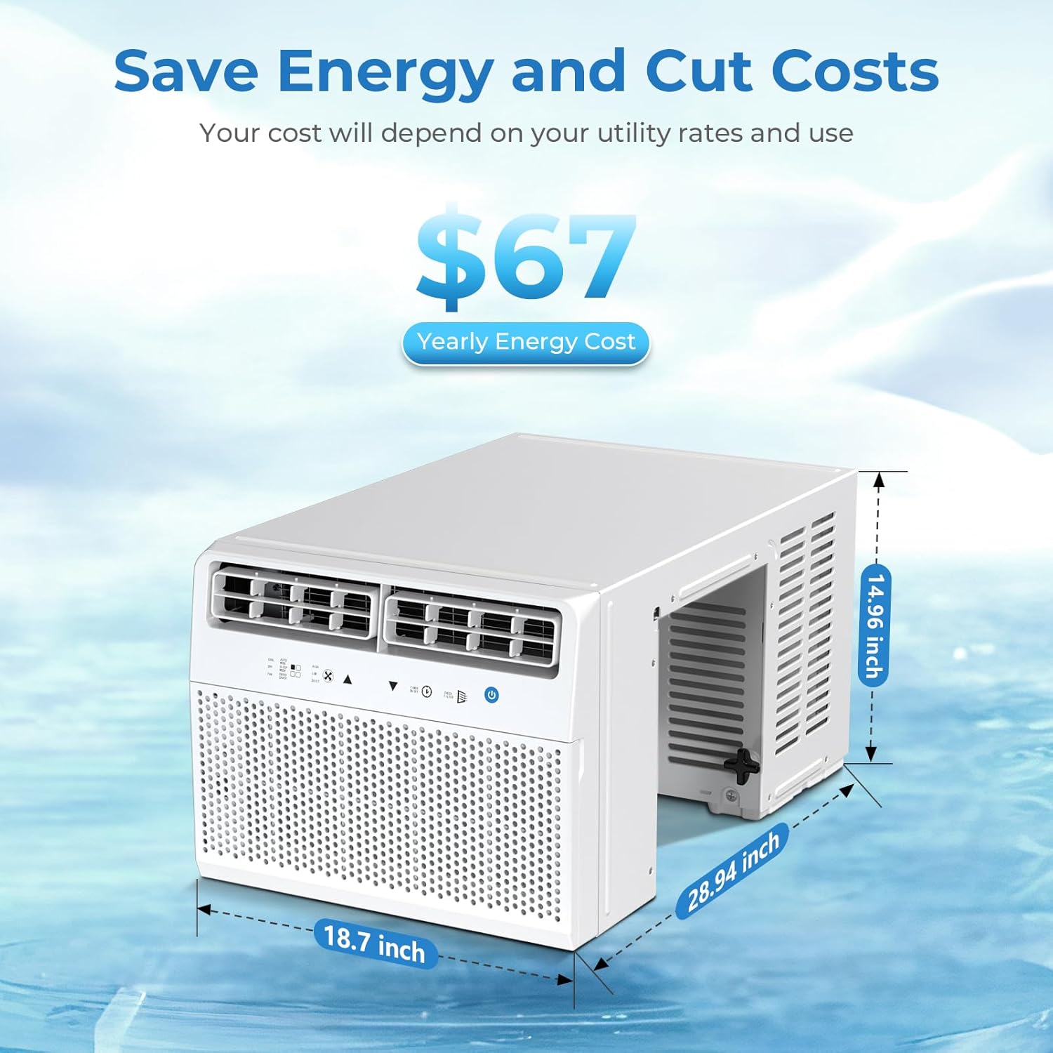 Antarctic Star U-Shaped Air Conditioner Window Unit 12000BTU, Ultra Quiet Window Air Conditioner Cools up to 550 Sq. Ft, Saddle Window AC Units with Full Window View, Energy Saving, Easy to install