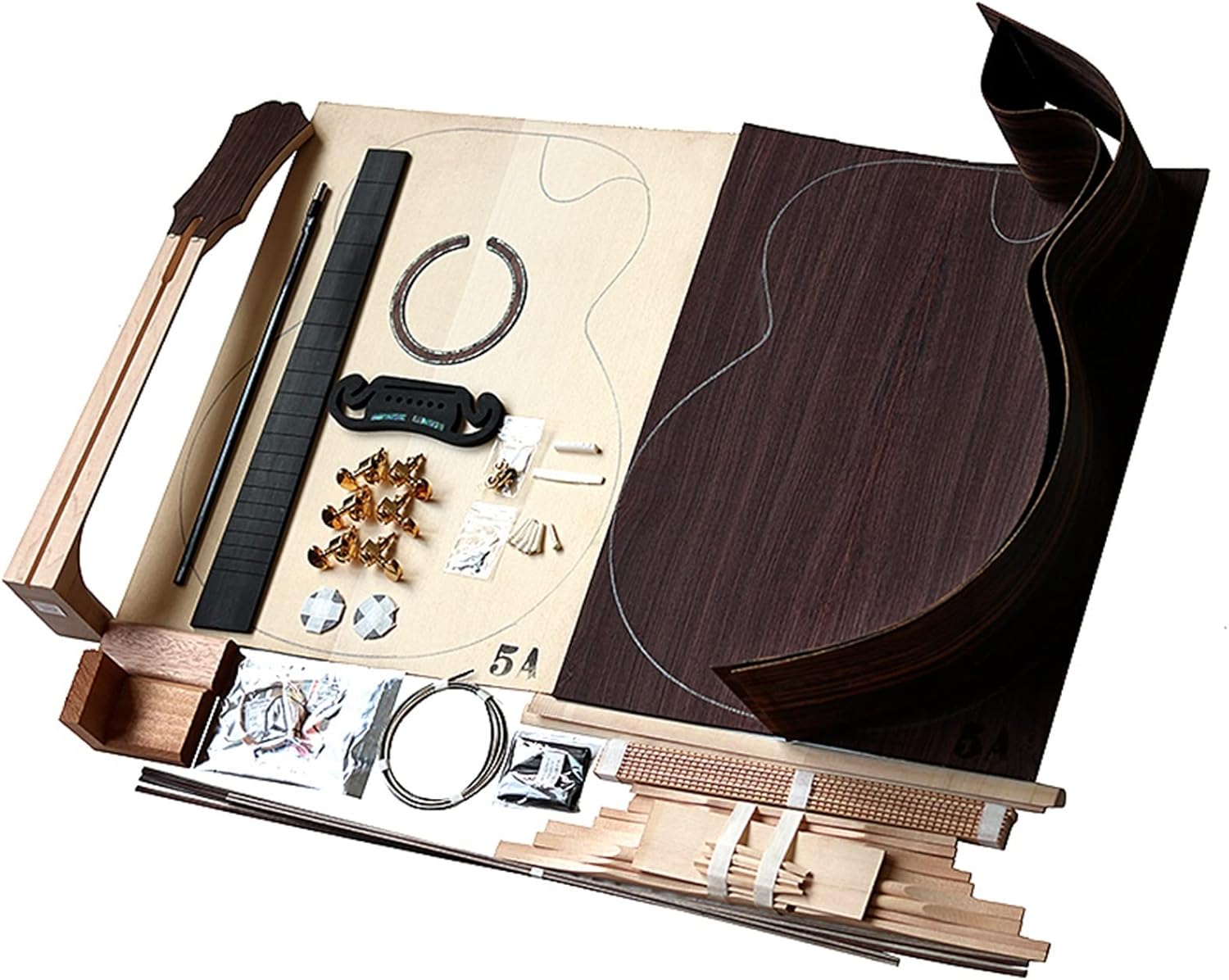 43 Inch 42 Inch Full Single Folk Guitar Accessories Making Material Set Combination Rosewood Guitar DIY Guitar Kit (Color : 4)