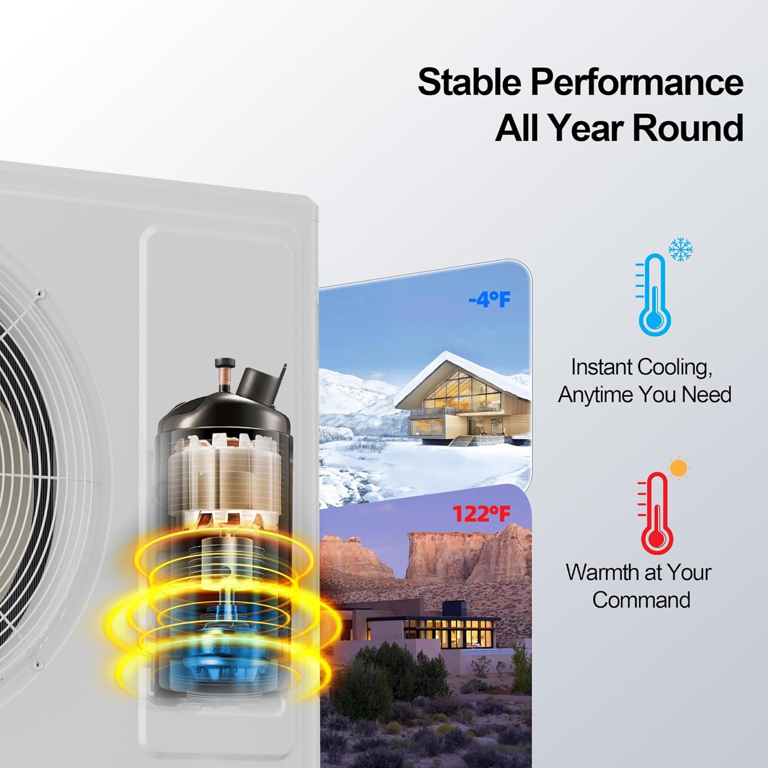 12000 BTU Mini Split AC/Heating System,19 SEER2 208/230V Energy Efficient Ductless Inverter System,Cools Up to 750 Sq.Ft with Pre-Charged Condenser,Heat Pump & Installation Kits