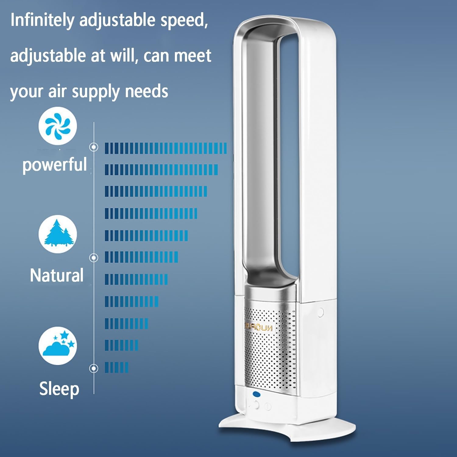 Tower Fan for Bedroom, Bladeless Fan, Oscillating Fan with Remote, Easy to Clean, Bladeless Tower Fan for Bedroom, Kitchen, Office (Air Circulation Fan, air Conditioning Fan)(Gold)