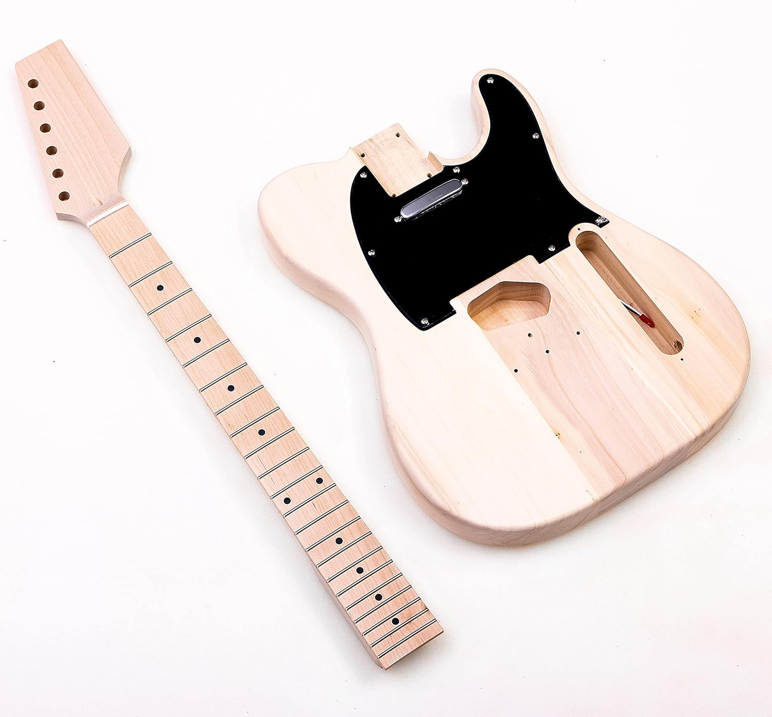 TL Style DIY Electric Guitar Kit,Basswood Body,Maple Neck and Maple Fingerboard,S-S Pickup Configuration,Natural