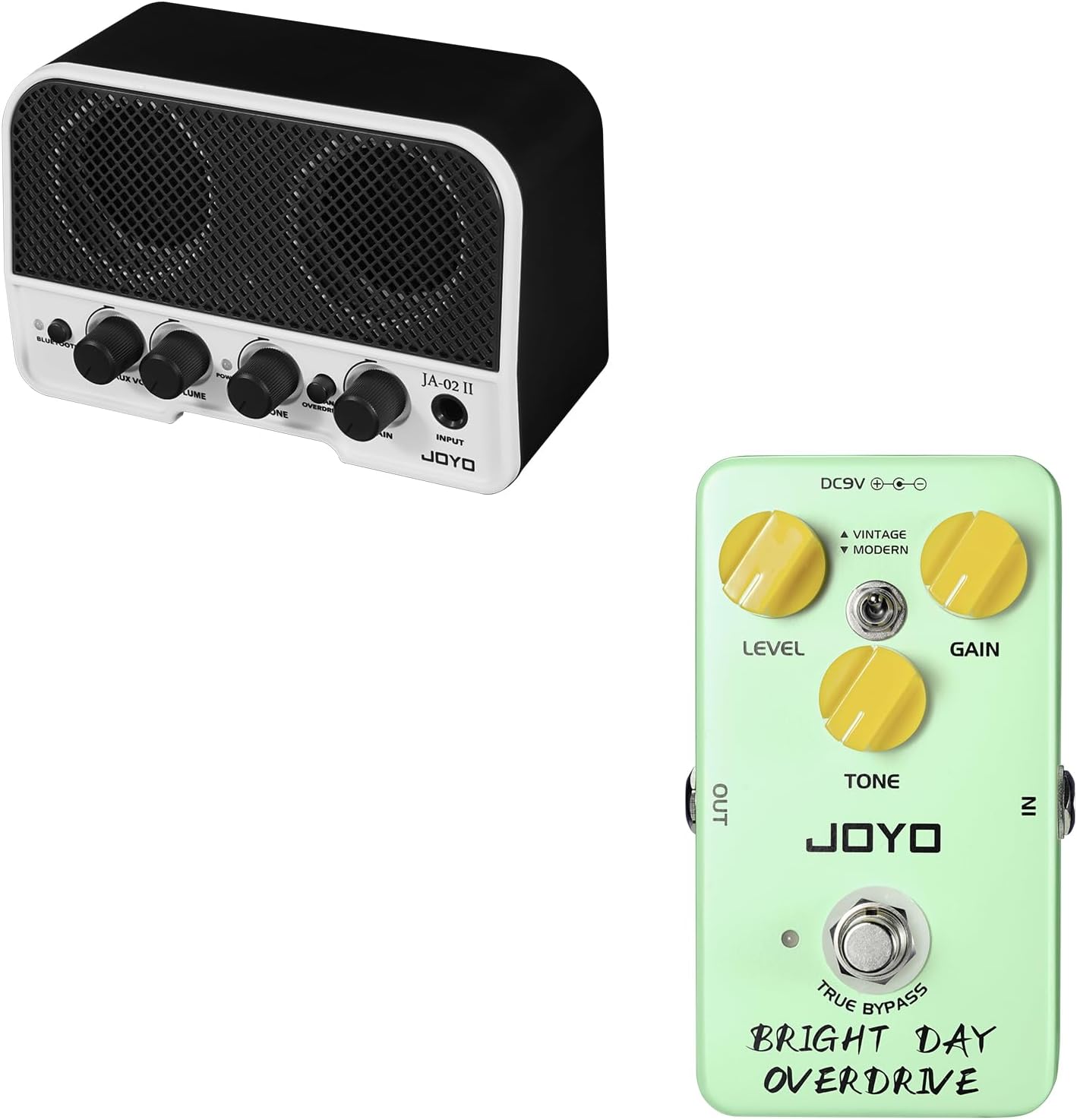 JOYO JF-25 Blues Overdrive Guitar Pedals True Bypass and 5W Mini Practice Guitar Combo Amplifier JA-02 II Black