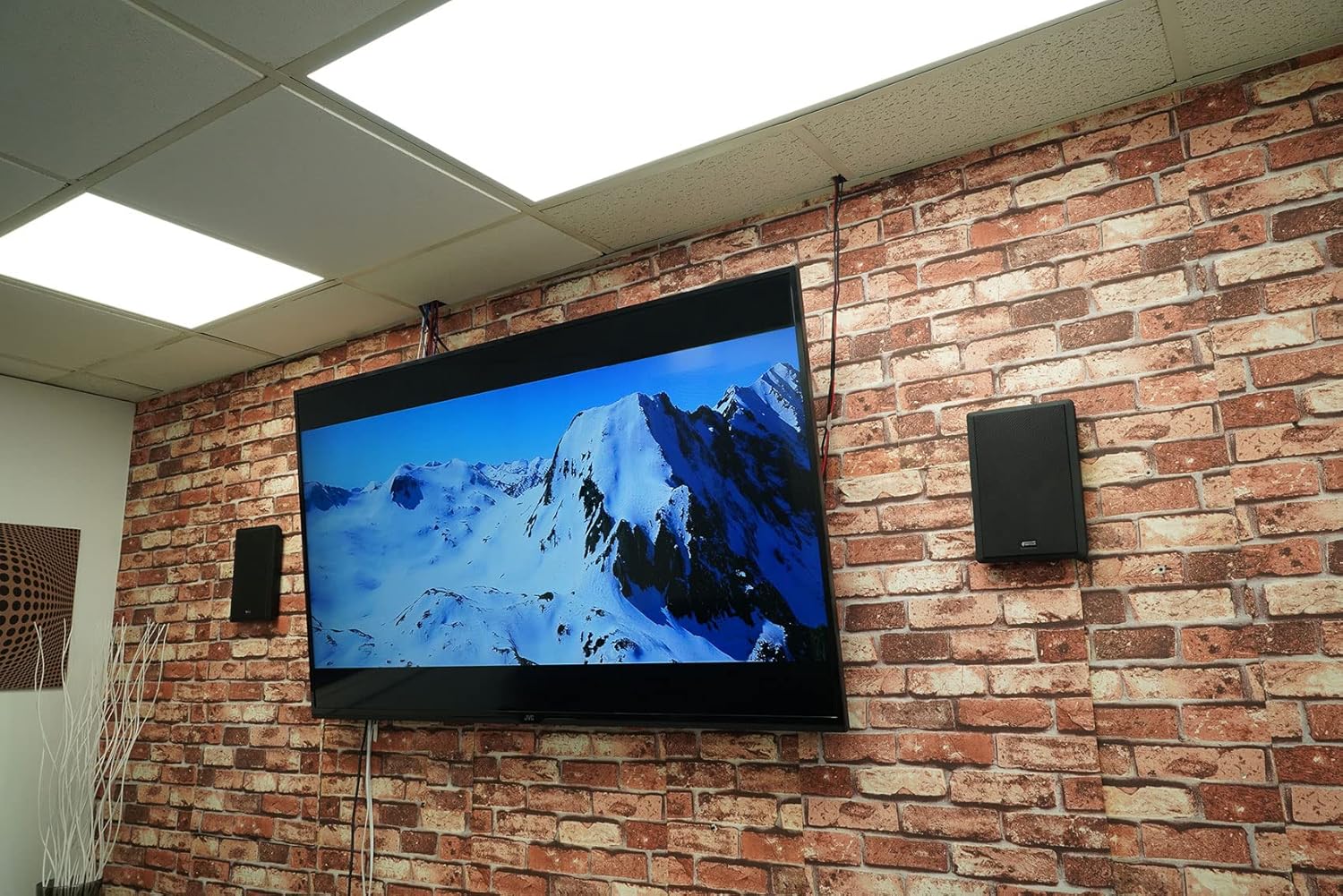 Rockville 1000W Bluetooth Receiver+(4) Wall Speakers+Mics 4 Restaurant/Bar/Cafe