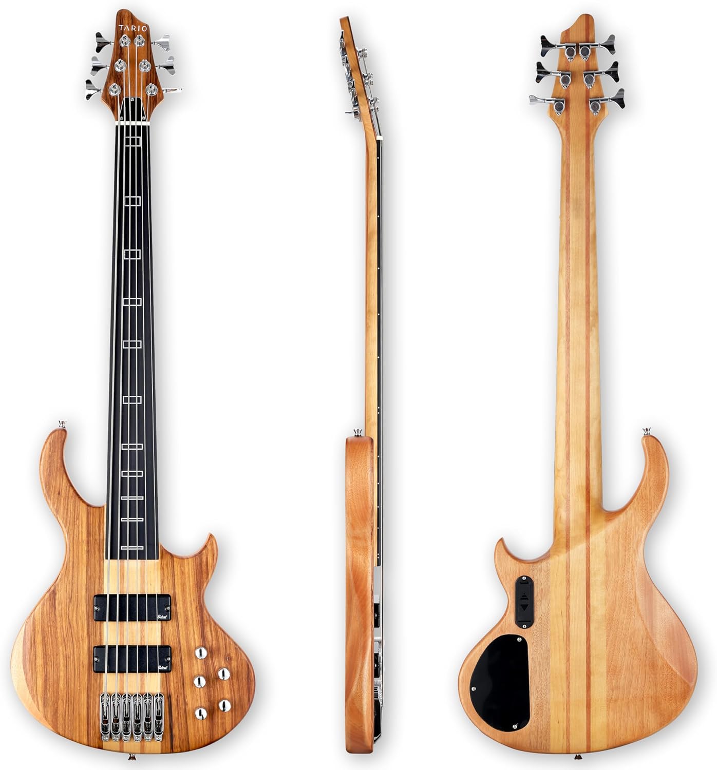 Fretless 6 String Electric Bass Guitar Millettia Laurentii+Okoume body