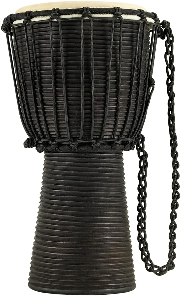 Djembe Hand Drum Circle Instrument, Carved Mahogany Headliner Series — NOT MADE IN CHINA — African Mali Weave Ropes, 2-YEAR WARRANTY