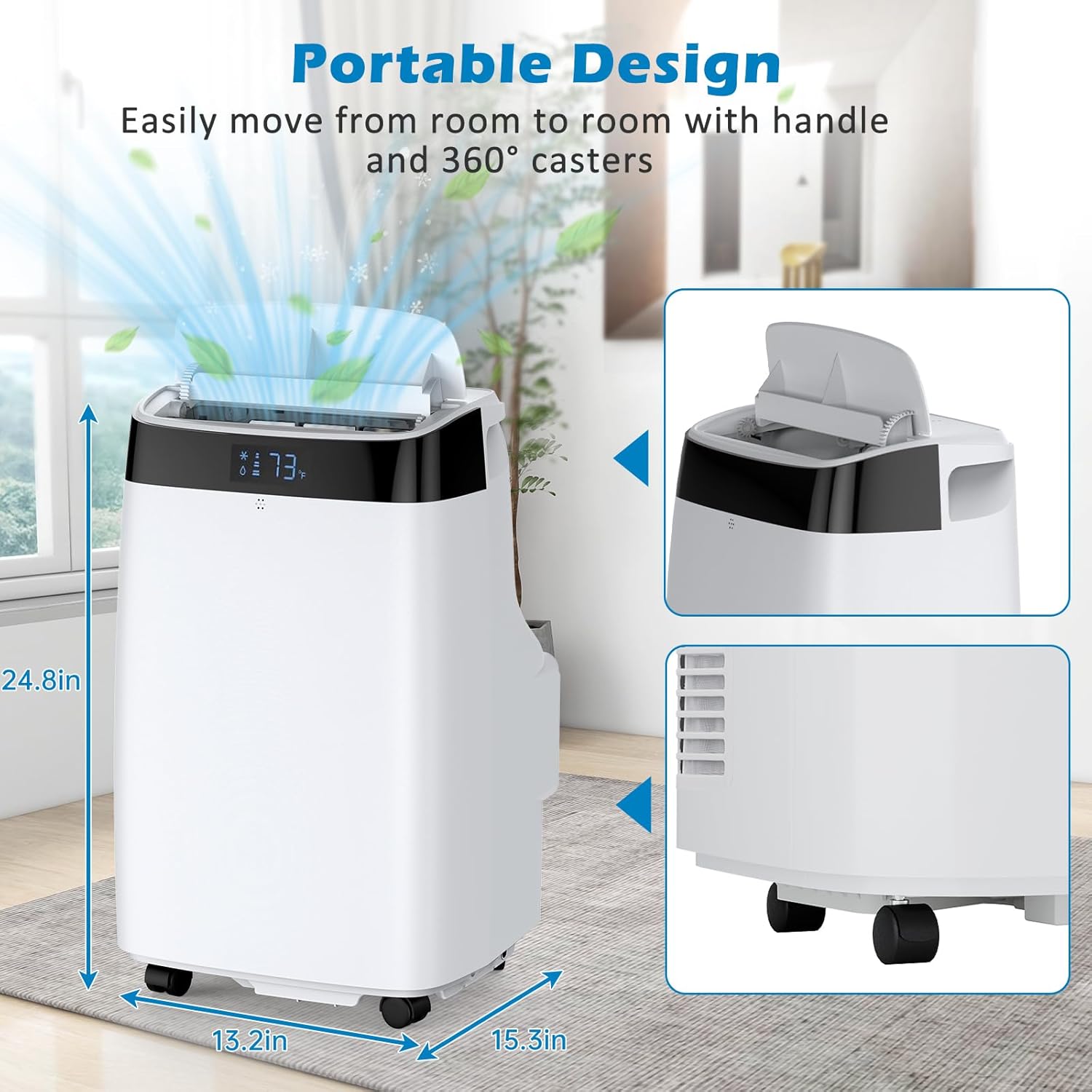 10000 BTU Portable Air Conditioners Cool Up to 450 Sq.Ft, 3 IN 1 Portable AC Unit with Dehumidifier & Fan Mode/Remote Control/LED Display/ 24Hrs Timer/Window Installation Kit for Room Indoors