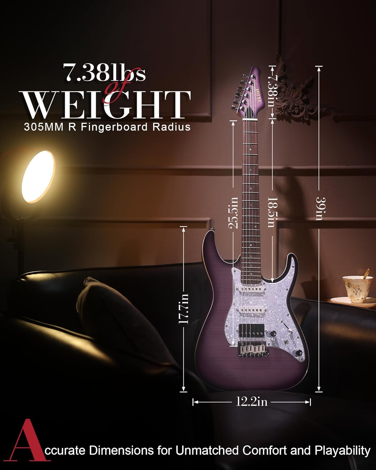 AKLOT Veltrix Electric Guitar Kit with Mini Electric Guitar Amp