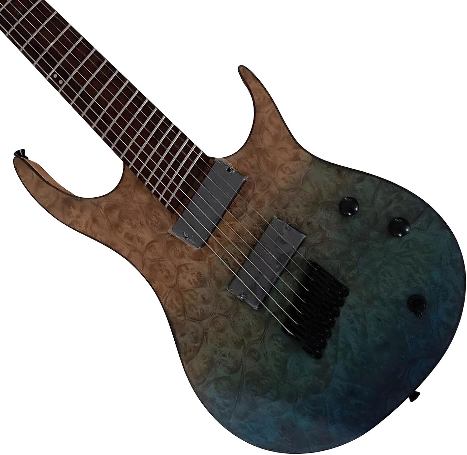 CoByda Handmade Generation Pro Scalloped Fret 7-String Electric Guitar Quilted Maple Top Stainless Steel Frets