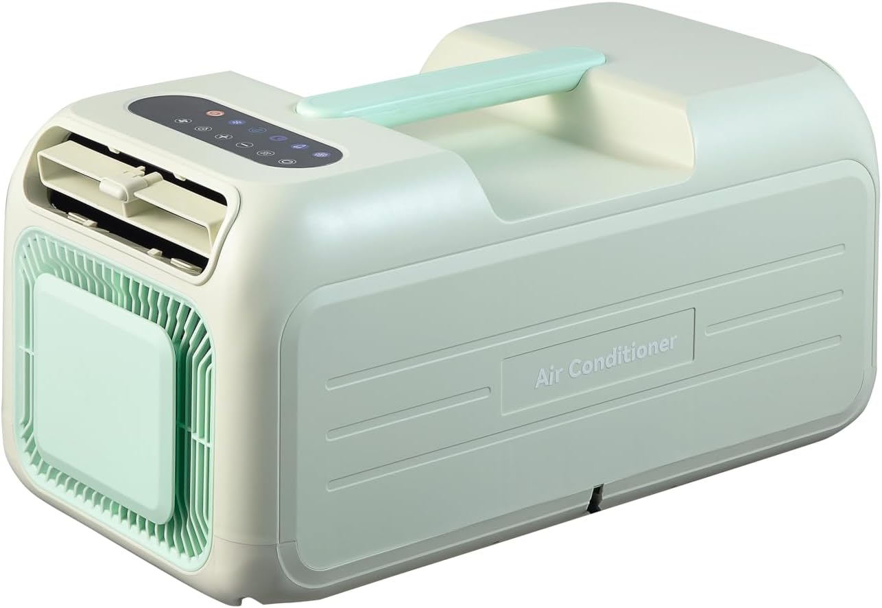 iHooToo Portable Camping Air Conditioner - 110V AC 4800BTU Cooling & 2500BTU Heating, 40-50dB Tent AC for Camping, Remote Control, Cools 86 sq ft, Ideal for Camping, RV, Truck, Small Rooms (Green)