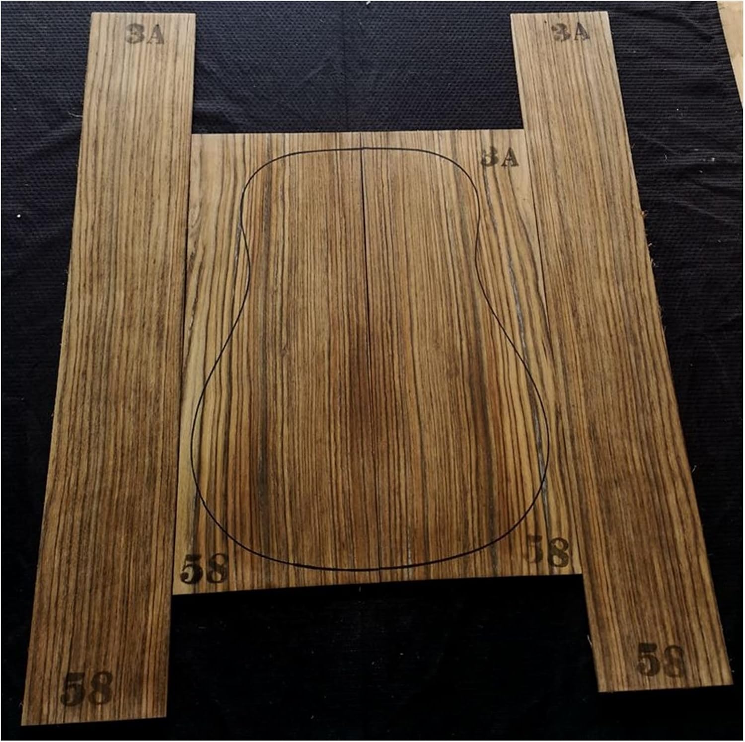 FLFL Ebony Guitar Full Veneer Back and Side Guitar Making Materials Unfinished Guitar Kit (Color : 20)
