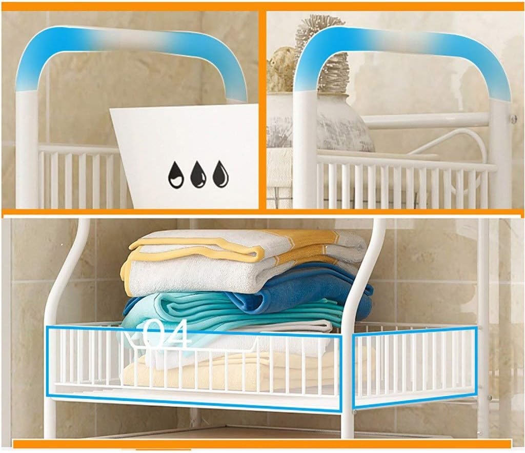 Washing Machine Over Toilet Storage Rack, Bathroom Tower Storage Rack, Multifunctional 2 Tier Drum Storage Rack (B)