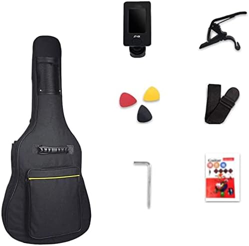Full Size Guitar Acoustic Guitar Classical Guitar Beginner Fingerstyle 38 Inches Folk Musical Instrument Youth Exercises with Backpack Beginner Acoustic Guitar Starter Package Student G (Yellow Long)