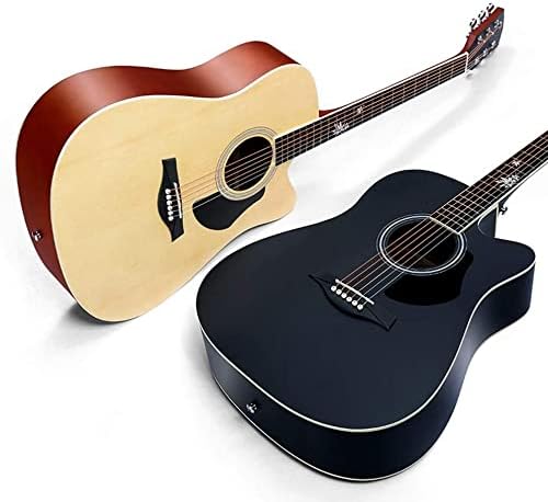 Full Size Guitar Acoustic Guitar Classical Guitar Beginner Practice Adult Ballad Musical Instrument Beautiful Sound Spruce Portable Beginner Acoustic Guitar Starter Package Student G (Beige Long)