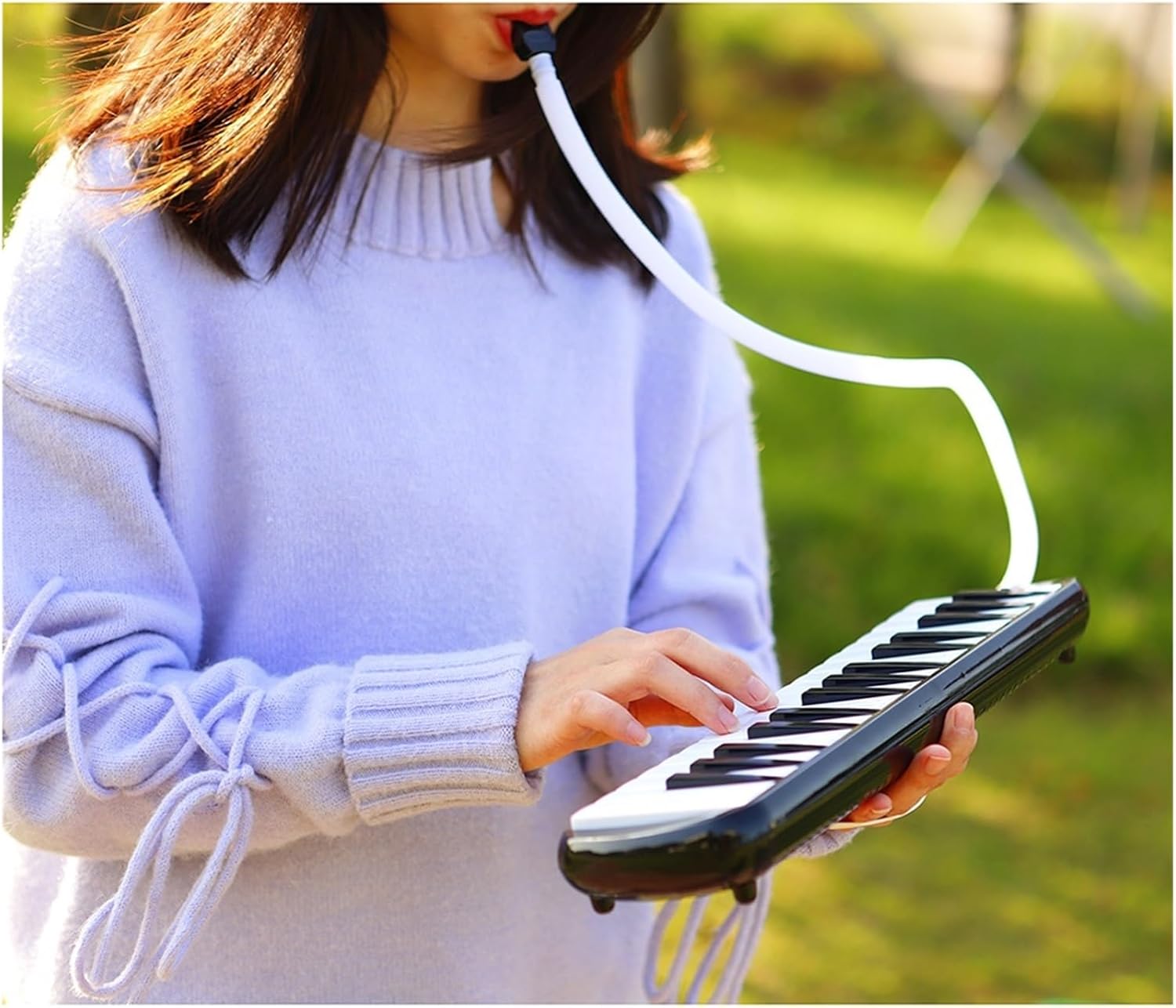 Melodica 32 Keys Melodica Piano Keyboard Style Musical Instrument Harmonica Mouth Organ With Carrying Bag Mouthpiece(Green)