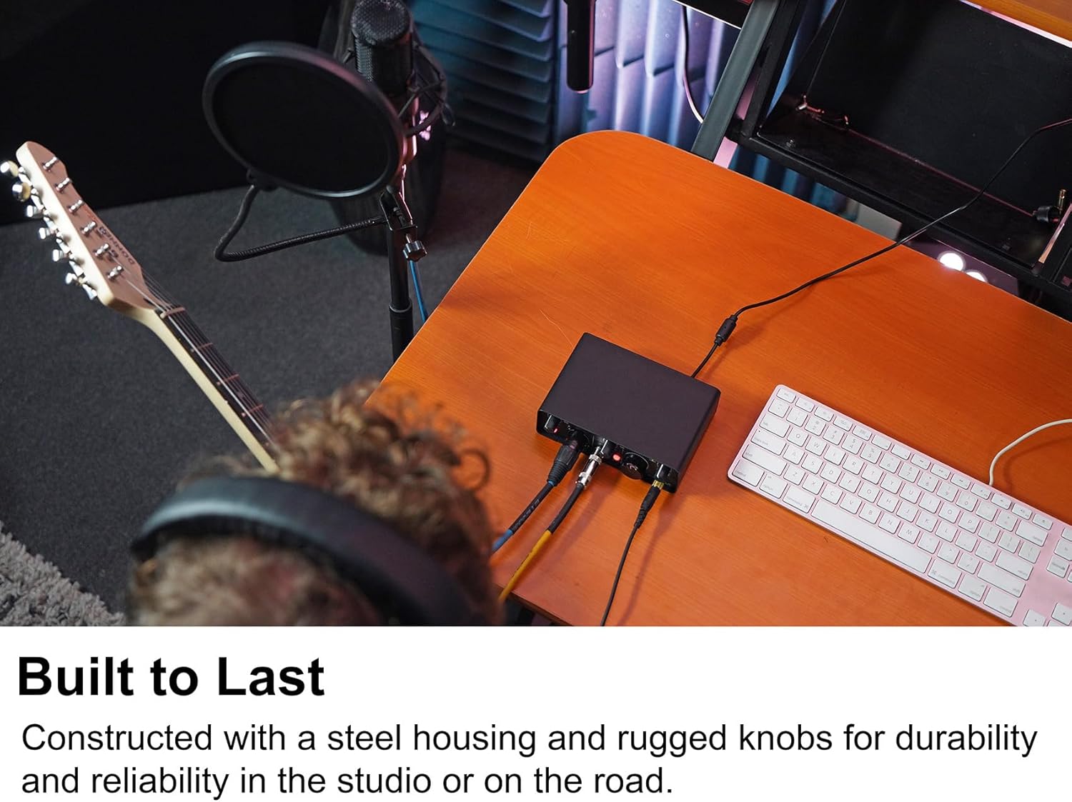 Rockville Bundle: Rockville R-TRACK SOLO Recording USB C Audio Interface 24Bit 192Khz+ASIO Drivers Bundle with Rockville PRO-M50 Studio Headphones w/Detachable Coil Cable (2 Items)