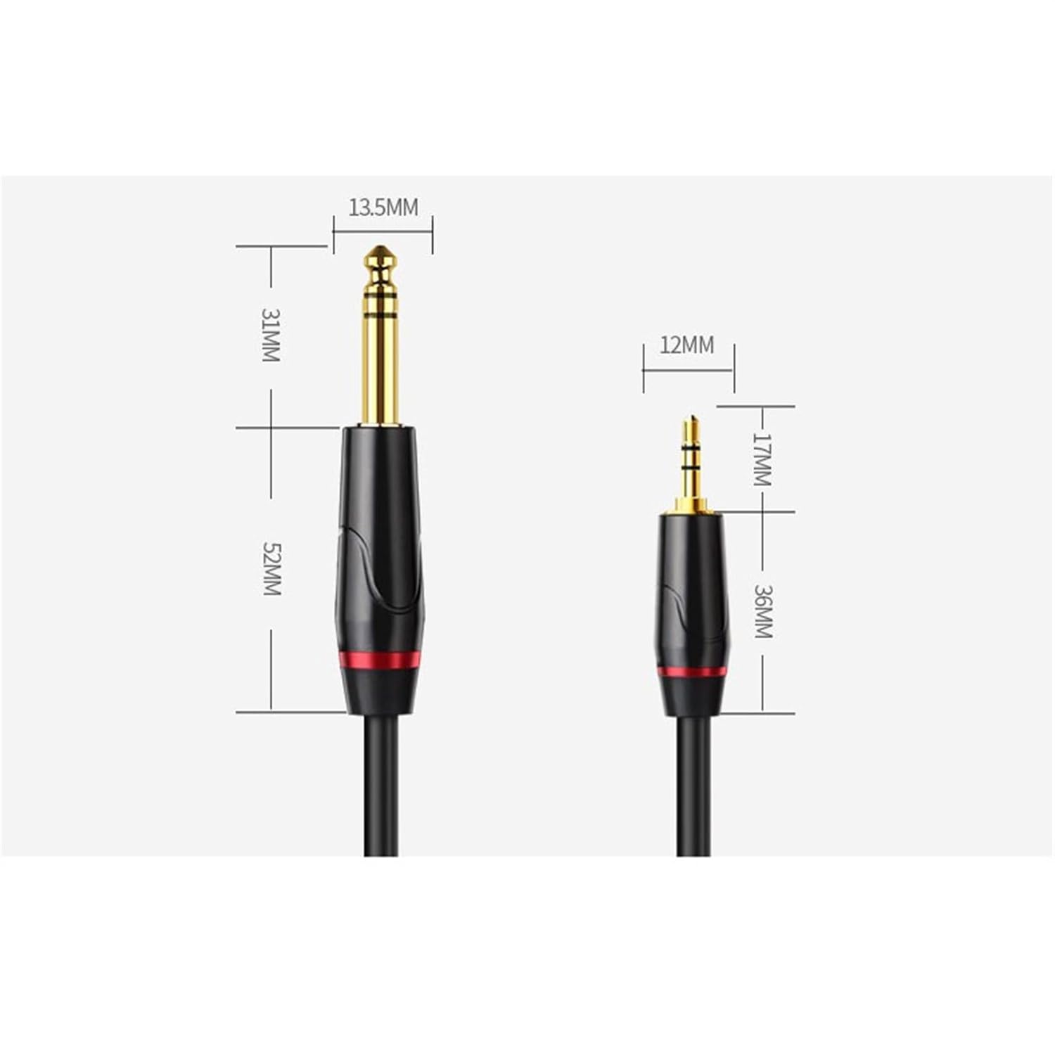 Guitar Audio Cable 3.5 to 6.5 Male to Male Cable Connection Cable 6.35mm Amplifier Mixer Guitar Conversion Cable(35m)