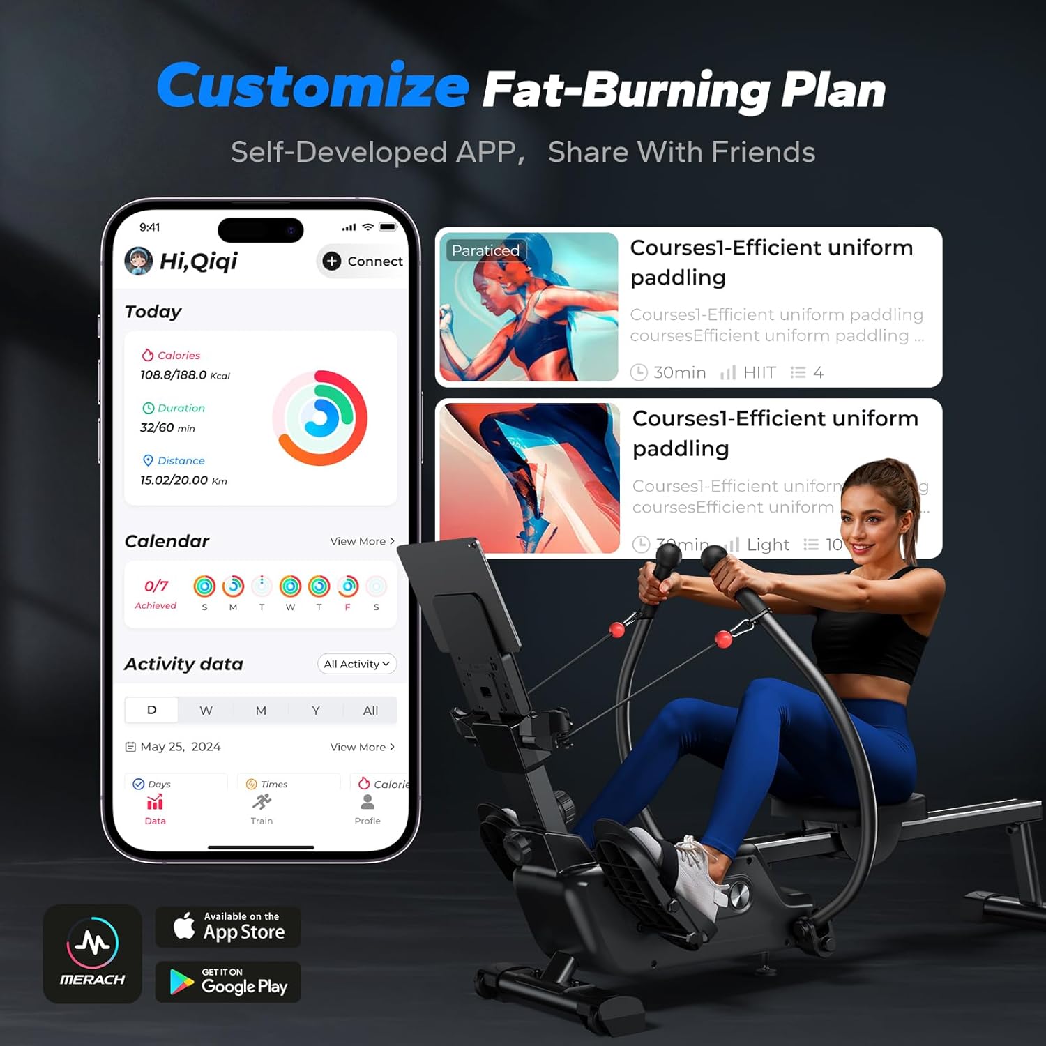 MERACH Sculls Rowing Machines for Home, Magnetic Rowing Machine with 16-Level, Simulate Real Row, Ultra-Quiet Rower, MERACH App and 1000+ Champion Coaching Course & Games
