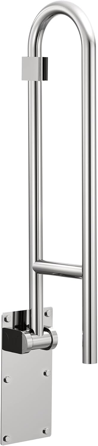Moen Home Care Bathroom Safety 30 Inch Stainless Steel Flip Up Bathroom Grab Barwith Textured Grip, Elderly Assistance Product, Handicap Accessories for Daily Living, R8960FD