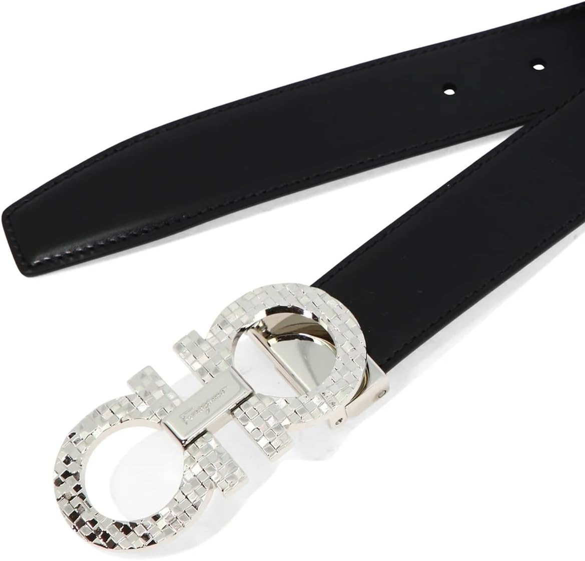 Salvatore Ferragamo Gancini Logo Engraved Reversible Buckle Belt