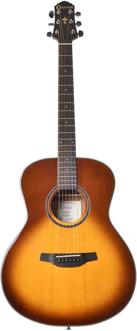 Crafter Guitars HT250-N Silver Series 250 Orchestra Acoustic Guitar with Engelmann Spruce Top, Brown Sunburst